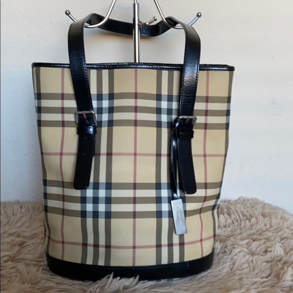 Burberry | Bags | Auth Burberry Small Nova Check Pvcleather Bucket ...